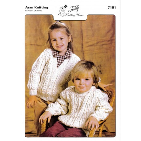 Aran Knitting Pattern 7151 10 Per Pack - Click Image to Close